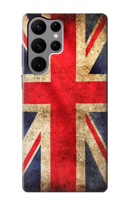 W2303 British UK Vintage Flag Hard Case and Leather Flip Case For Samsung Galaxy S23 Ultra