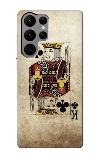 W2528 Poker King Card Hard Case and Leather Flip Case For Samsung Galaxy S23 Ultra