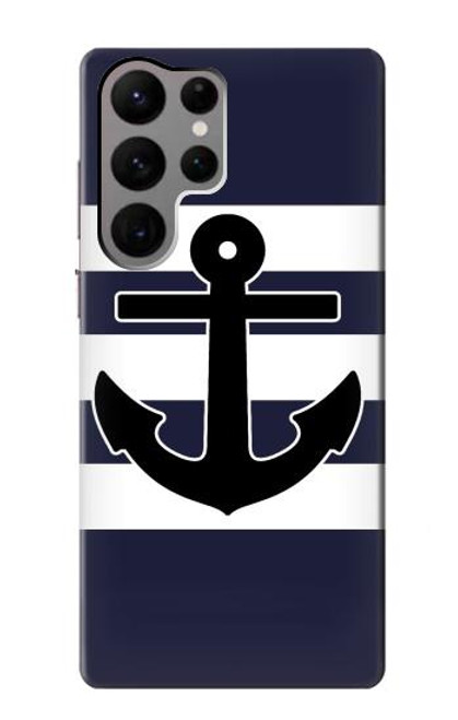 W2758 Anchor Navy Hard Case and Leather Flip Case For Samsung Galaxy S23 Ultra