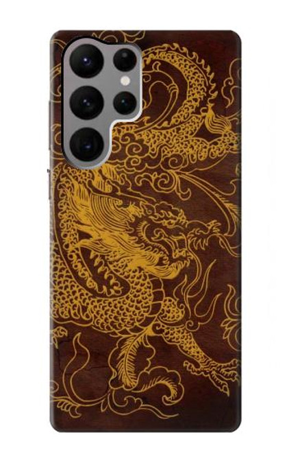 W2911 Chinese Dragon Hard Case and Leather Flip Case For Samsung Galaxy S23 Ultra