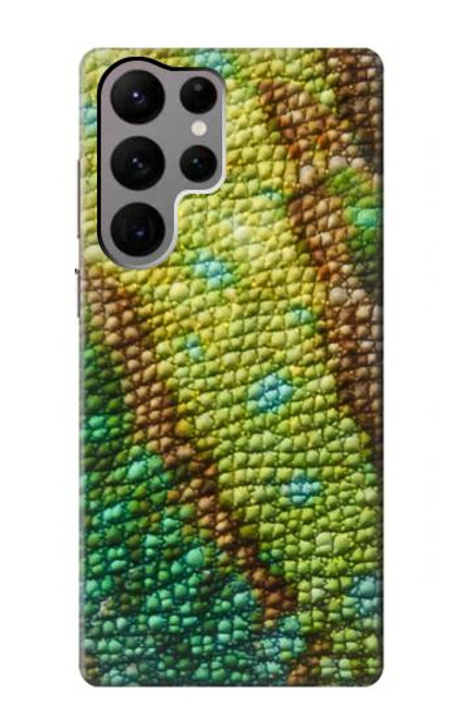 W3057 Lizard Skin Graphic Printed Hard Case and Leather Flip Case For Samsung Galaxy S23 Ultra