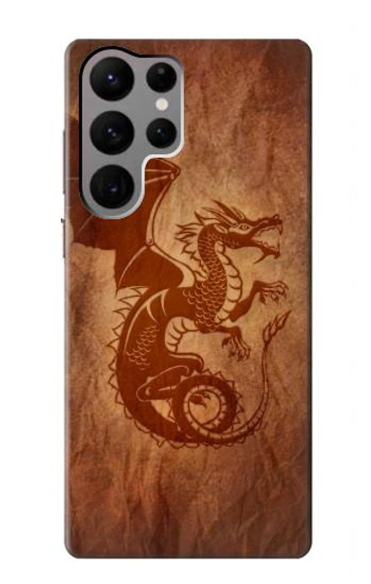 W3086 Red Dragon Tattoo Hard Case and Leather Flip Case For Samsung Galaxy S23 Ultra