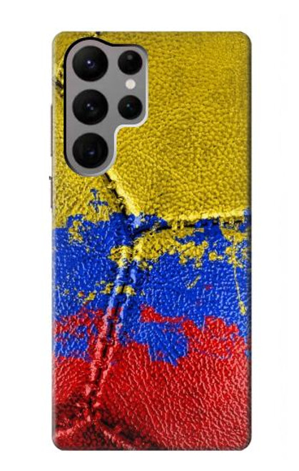 W3306 Colombia Flag Vintage Football Graphic Hard Case and Leather Flip Case For Samsung Galaxy S23 Ultra