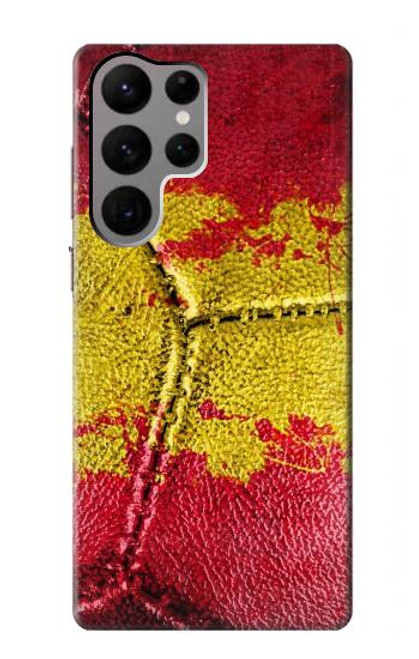 W3315 Spain Flag Vintage Football Graphic Hard Case and Leather Flip Case For Samsung Galaxy S23 Ultra