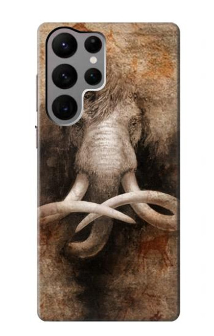 W3427 Mammoth Ancient Cave Art Hard Case and Leather Flip Case For Samsung Galaxy S23 Ultra