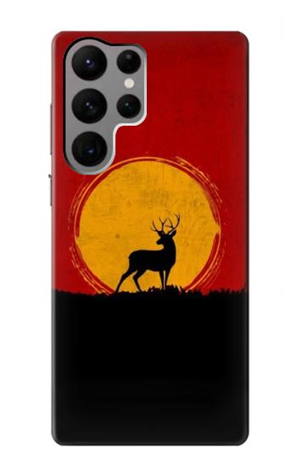 W3513 Deer Sunset Hard Case and Leather Flip Case For Samsung Galaxy S23 Ultra