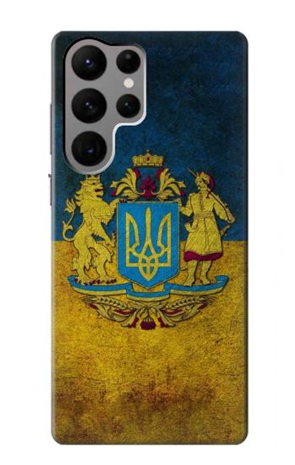 W3858 Ukraine Vintage Flag Hard Case and Leather Flip Case For Samsung Galaxy S23 Ultra