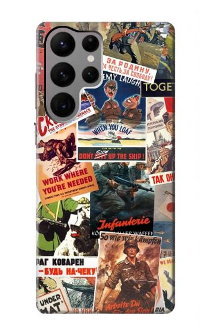 W3905 Vintage Army Poster Hard Case and Leather Flip Case For Samsung Galaxy S23 Ultra