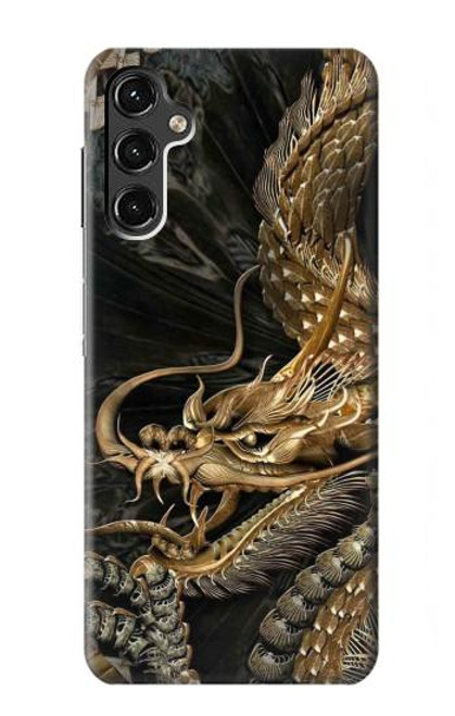 W0426 Gold Dragon Hard Case and Leather Flip Case For Samsung Galaxy A14 5G