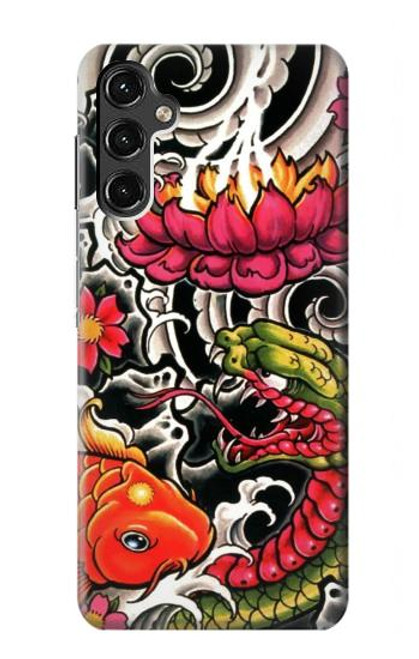 W0605 Yakuza Tattoo Hard Case and Leather Flip Case For Samsung Galaxy A14 5G