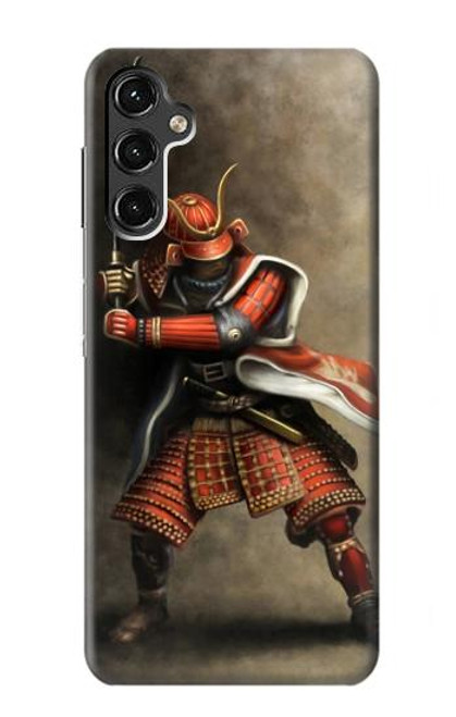 W0796 Japan Red Samurai Hard Case and Leather Flip Case For Samsung Galaxy A14 5G