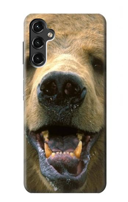 W0840 Grizzly Bear Face Hard Case and Leather Flip Case For Samsung Galaxy A14 5G