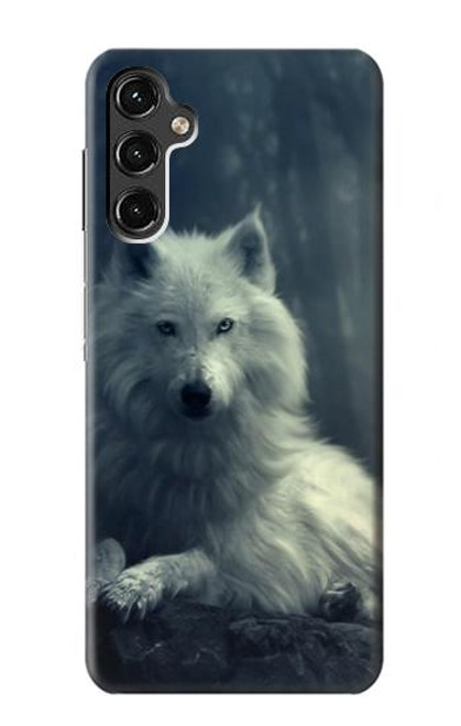 W1516 White Wolf Hard Case and Leather Flip Case For Samsung Galaxy A14 5G