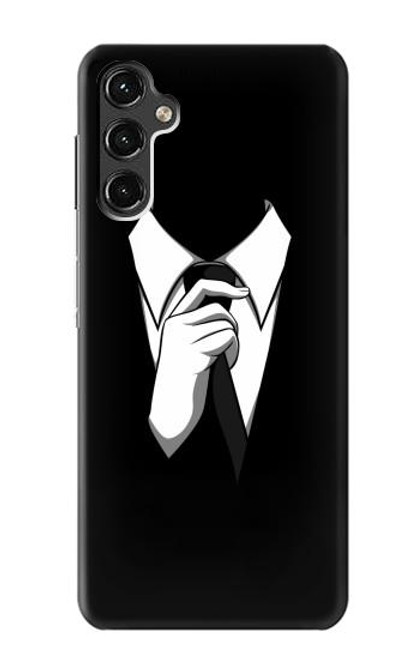 W1591 Anonymous Man in Black Suit Hard Case and Leather Flip Case For Samsung Galaxy A14 5G