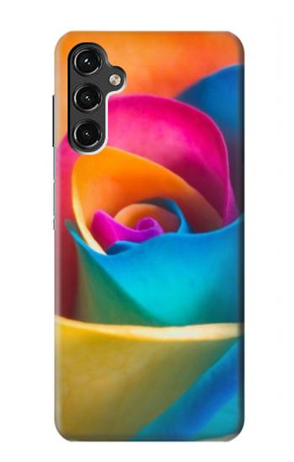 W1671 Rainbow Colorful Rose Hard Case and Leather Flip Case For Samsung Galaxy A14 5G