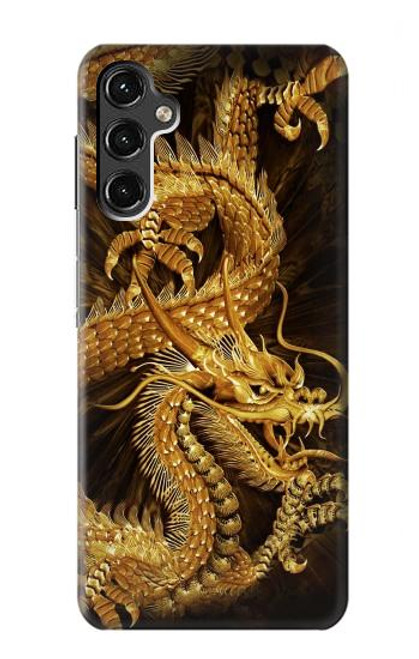 W2804 Chinese Gold Dragon Printed Hard Case and Leather Flip Case For Samsung Galaxy A14 5G