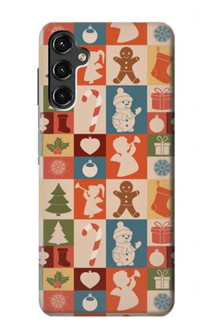 W2854 Cute Xmas Pattern Hard Case and Leather Flip Case For Samsung Galaxy A14 5G