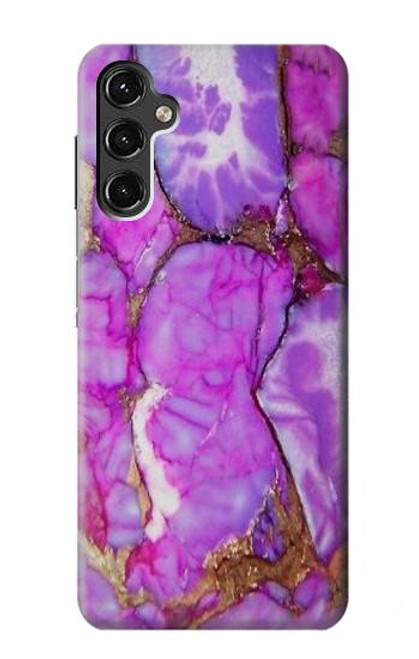 W2907 Purple Turquoise Stone Hard Case and Leather Flip Case For Samsung Galaxy A14 5G