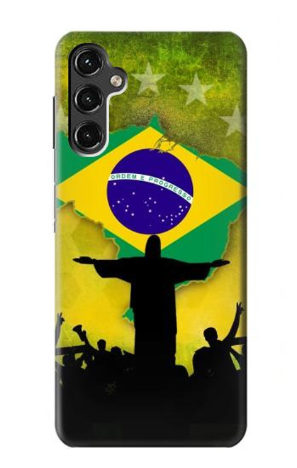 W2981 Brazil Football Soccer Hard Case and Leather Flip Case For Samsung Galaxy A14 5G