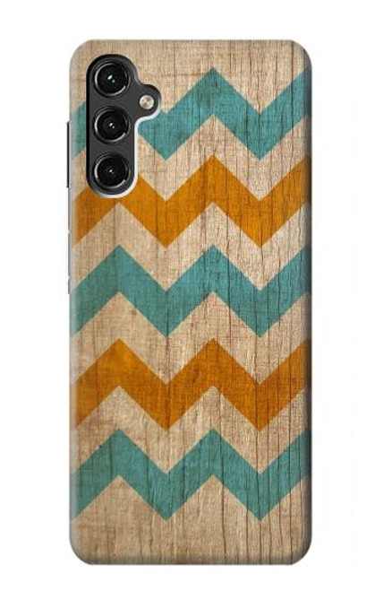 W3033 Vintage Wood Chevron Graphic Printed Hard Case and Leather Flip Case For Samsung Galaxy A14 5G