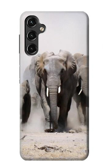 W3142 African Elephant Hard Case and Leather Flip Case For Samsung Galaxy A14 5G