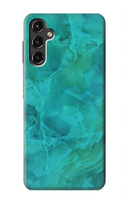 W3147 Aqua Marble Stone Hard Case and Leather Flip Case For Samsung Galaxy A14 5G
