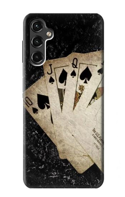 W3231 Vintage Royal Straight Flush Cards Hard Case and Leather Flip Case For Samsung Galaxy A14 5G