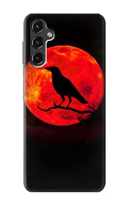 W3328 Crow Red Moon Hard Case and Leather Flip Case For Samsung Galaxy A14 5G