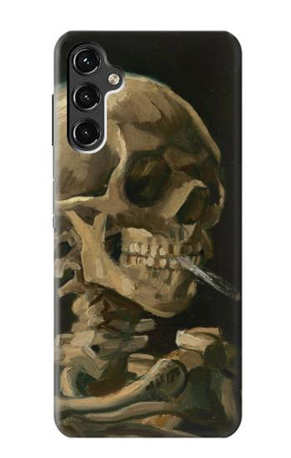 W3358 Vincent Van Gogh Skeleton Cigarette Hard Case and Leather Flip Case For Samsung Galaxy A14 5G