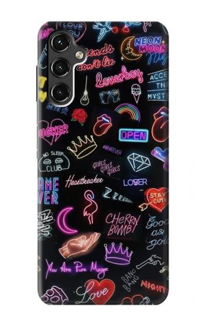 W3433 Vintage Neon Graphic Hard Case and Leather Flip Case For Samsung Galaxy A14 5G