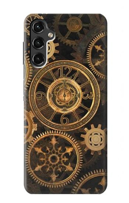 W3442 Clock Gear Hard Case and Leather Flip Case For Samsung Galaxy A14 5G