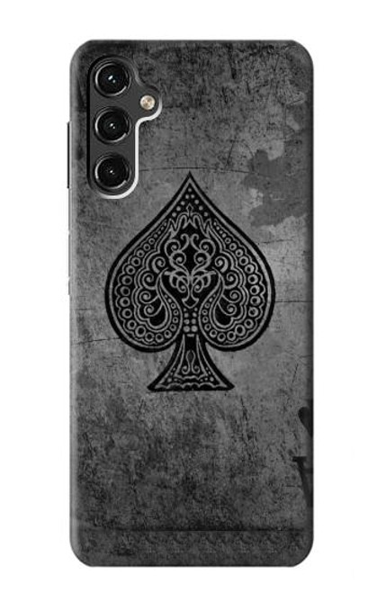 W3446 Black Ace Spade Hard Case and Leather Flip Case For Samsung Galaxy A14 5G