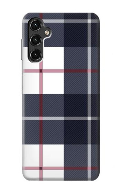 W3452 Plaid Fabric Pattern Hard Case and Leather Flip Case For Samsung Galaxy A14 5G