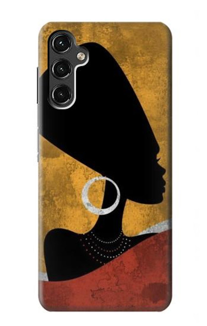 W3453 African Queen Nefertiti Silhouette Hard Case and Leather Flip Case For Samsung Galaxy A14 5G