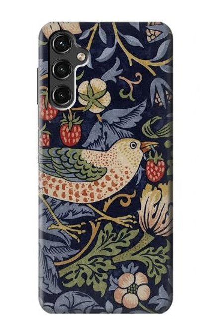 W3791 William Morris Strawberry Thief Fabric Hard Case and Leather Flip Case For Samsung Galaxy A14 5G