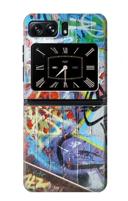 W0588 Wall Graffiti Hard Case and Leather Flip Case For Motorola Moto Razr 2022