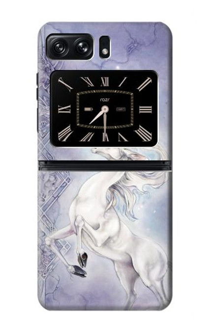 W1134 White Horse Unicorn Hard Case and Leather Flip Case For Motorola Moto Razr 2022