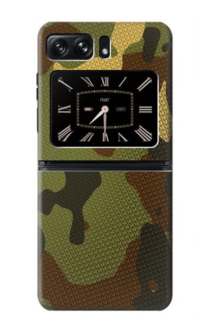 W1602 Camo Camouflage Graphic Printed Hard Case and Leather Flip Case For Motorola Moto Razr 2022