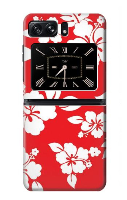 W1949 Hawaiian Hibiscus Pattern Hard Case and Leather Flip Case For Motorola Moto Razr 2022