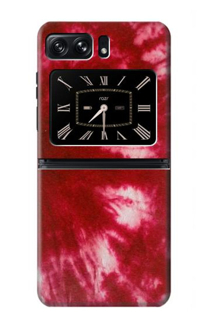 W2480 Tie Dye Red Hard Case and Leather Flip Case For Motorola Moto Razr 2022