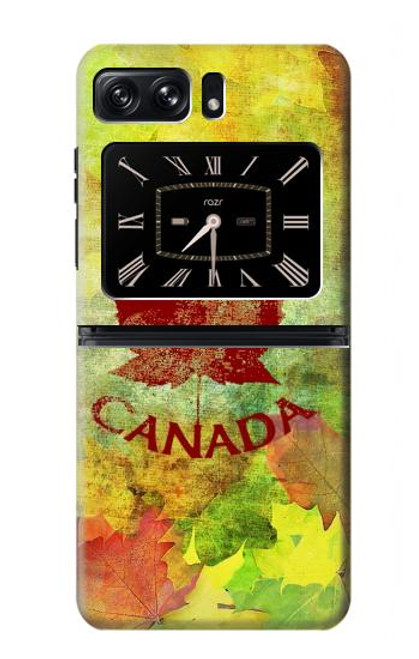 W2523 Canada Autumn Maple Leaf Hard Case and Leather Flip Case For Motorola Moto Razr 2022