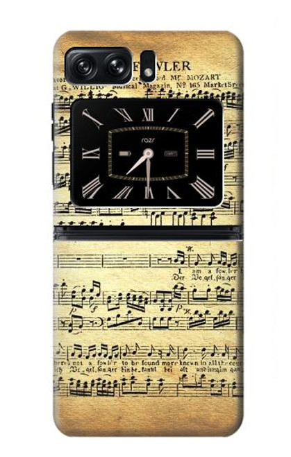 W2667 The Fowler Mozart Music Sheet Hard Case and Leather Flip Case For Motorola Moto Razr 2022