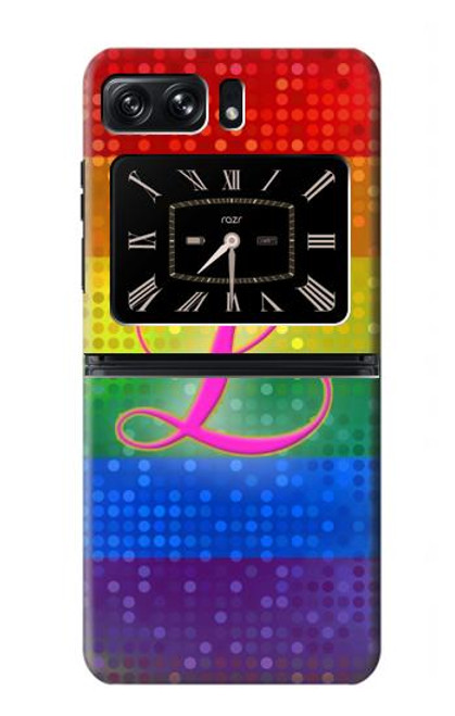 W2900 Rainbow LGBT Lesbian Pride Flag Hard Case and Leather Flip Case For Motorola Moto Razr 2022