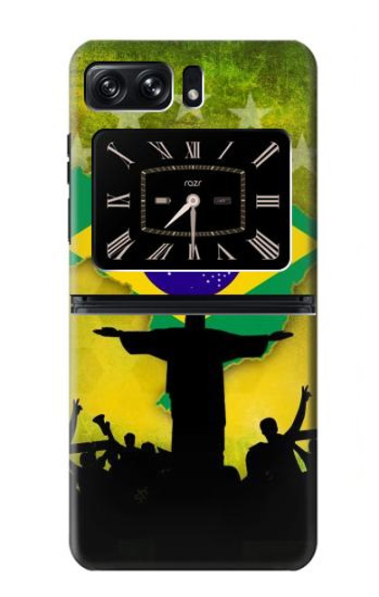 W2981 Brazil Football Soccer Hard Case and Leather Flip Case For Motorola Moto Razr 2022