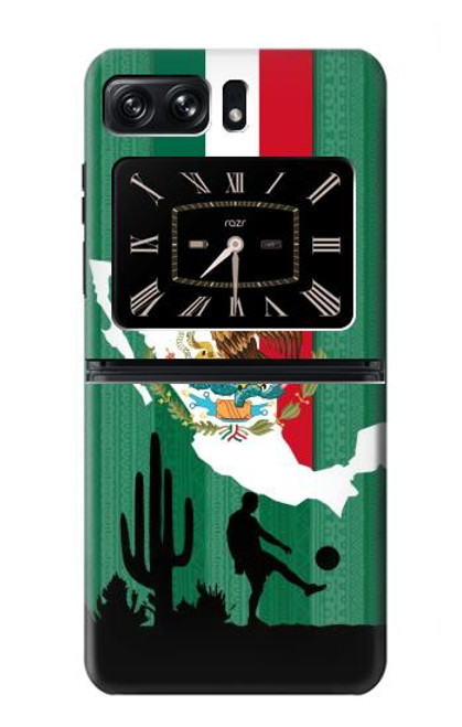 W2994 Mexico Football Soccer Hard Case and Leather Flip Case For Motorola Moto Razr 2022