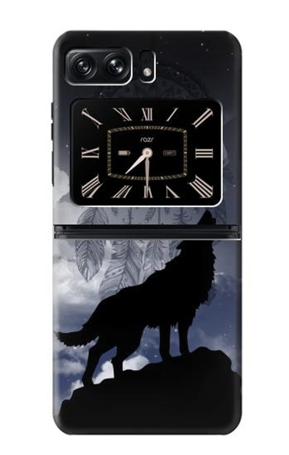 W3011 Dream Catcher Wolf Howling Hard Case and Leather Flip Case For Motorola Moto Razr 2022