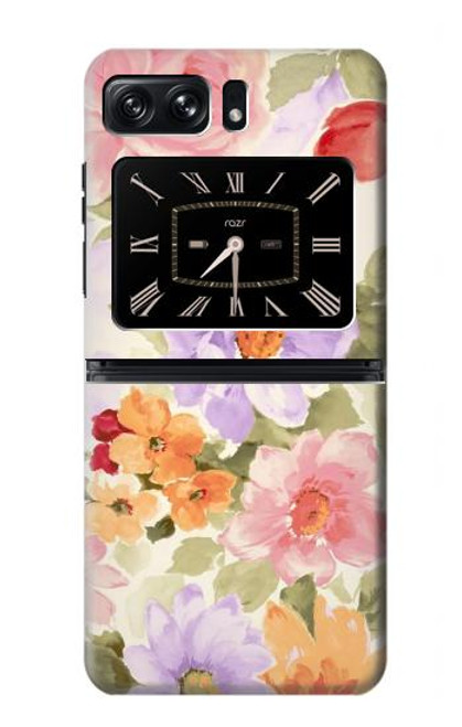 W3035 Sweet Flower Painting Hard Case and Leather Flip Case For Motorola Moto Razr 2022