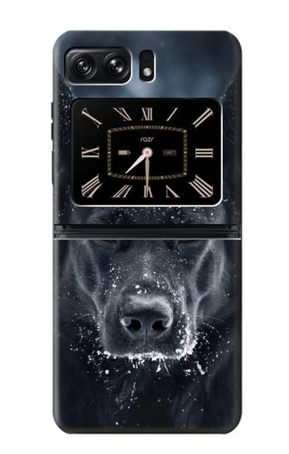 W3168 German Shepherd Black Dog Hard Case and Leather Flip Case For Motorola Moto Razr 2022