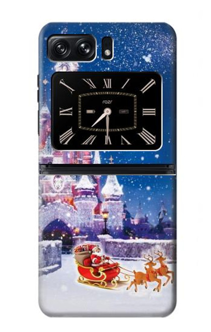 W3282 Santa Xmas Castle Hard Case and Leather Flip Case For Motorola Moto Razr 2022