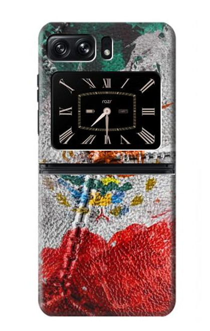 W3314 Mexico Flag Vinatage Football Graphic Hard Case and Leather Flip Case For Motorola Moto Razr 2022